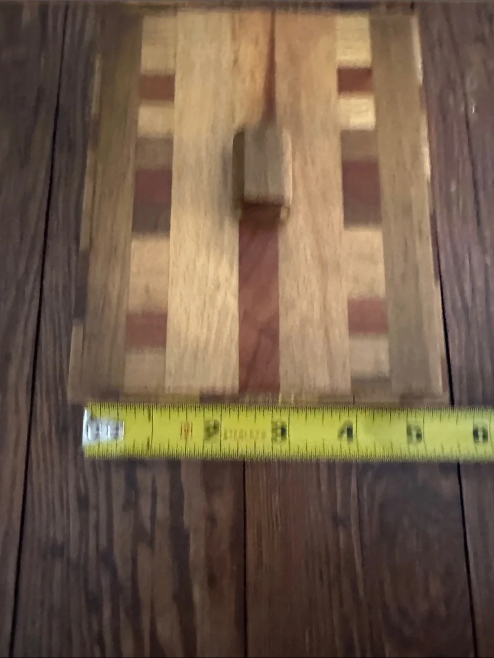 Handcrafted Wooden Decorative Box with Inlaid Accents
